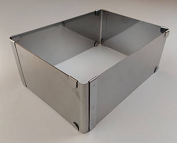 Розсувна форма для випічки прямокутна 15–20 см | нерж. сталь | висота 8.5 см | регулюється до 28–38 см | торт, мус, суфле, желе