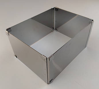 Розсувна форма для випічки прямокутна 15×20 см | нерж. сталь | висота 12 см | розсувається до 28×38 см | Форма для тортів