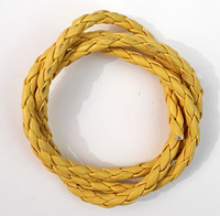 Шнур плетеный, искусственная кожа Желтый (3 мм) 1 метр