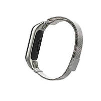 Ремінець для фітнес браслета Xiaomi Mi Band 3 і 4 міланська петля сріблястий, фото 5