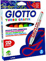 Фломастеры Giotto Grafik раздвоенный наконечнк, 8 цветов (8000825424700)