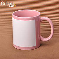 Чашка цветная для сублимации с полем для запечатки розовая