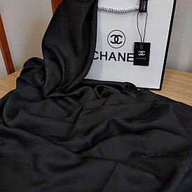 Шовкова брендова хустка чорна