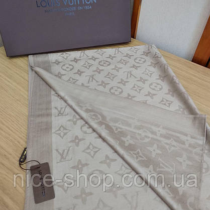 Палантин Louis Vuitton темний беж, фото 5