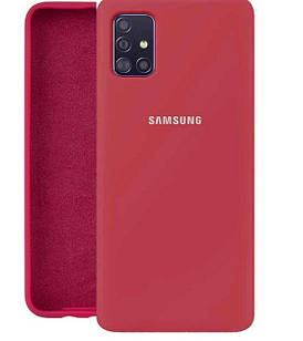 Чохол Silicone Case full для Samsung Galaxy A51 A515F Hot Pink (самсунг а51)