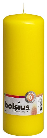 Свічка циліндр Bolsius жовта 20 см (70/200-010Б ZOL)