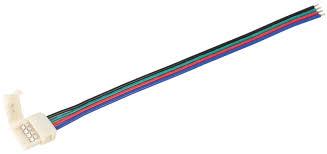 Конектор 5 шт RGB 10 мм ( - 15 см - роз'єм) IEK