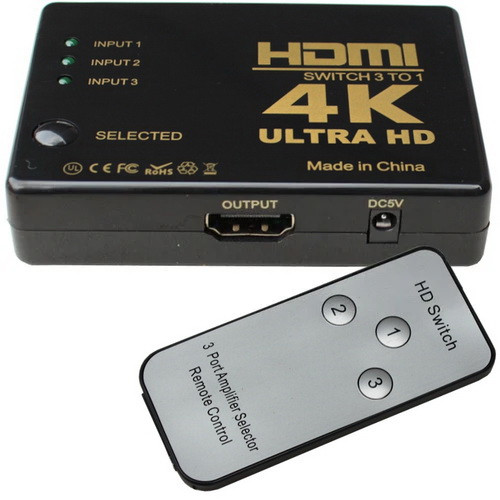 Сплітер HDMI 1x3 (3гн.HDMI - 1гн.HDMI) з пультом, HDMI Switch 3 port: HDMI, SY-301