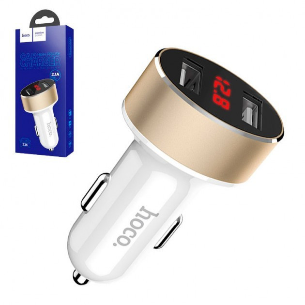 АЗУ авто зарядка HOCO 2USB Z26