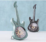 Настільний годинник гітара метал һ34см, фото 5