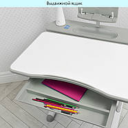 Регульована парта зі стільчиком BAMBI M 4428-11 сірий з ящиком і підставкою для книг, фото 7