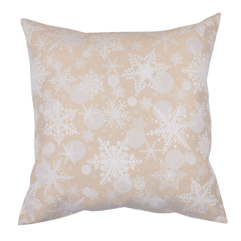 Наволочка новорічна Ніжні сніжинки 45*45 см двостороння, фото 1