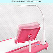 Регульована парта зі стільчиком BAMBI M 4428-8 рожевий з ящиком і підставкою для книг, фото 5