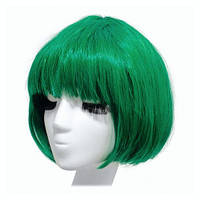Парик Каре зеленый матовый из искусственных волос.