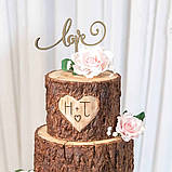 Топер фігурка на весільний торт з дерева Manific Decor "Love", фото 3