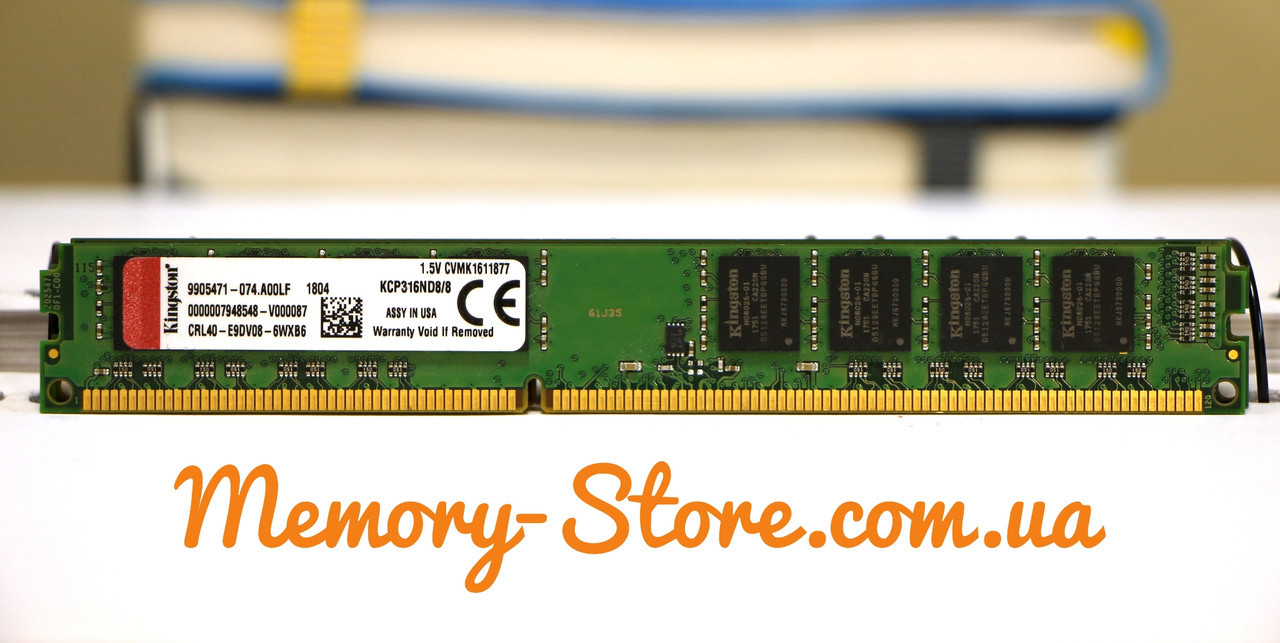 Оперативна пам'ять для ПК Kingston DDR3 8Gb PC3L-12800 1600MHz Intel і AMD