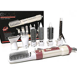 Фен стайлер для волосся 7в1 Gemei GM 4836 з насадками для укладки фен стайлер щітка