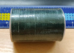 Нитка вощений для шиття по шкірі 0,55 мм S079 113 м темно-зелений колір Galaces нитка