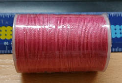 Нитка вощений для шиття по шкірі 0,55 мм S071 113 м малиновий колір Galaces кругла нитка