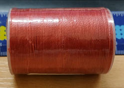 Нитка вощений для шиття по шкірі 0,55 мм S049 113 м червоний колір Galaces кругла нитка