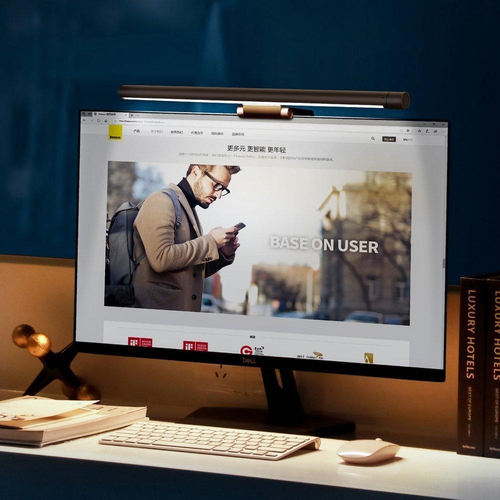 Світлодіодна лампа-скринбар для підсвічування екрану монітора Baseus i-Work Series USB Black (DGIWK-01), фото 1