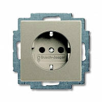 Розетка з шторками шампань ABB Busch Jaeger Basic55 (20 EUCKS-93-507)