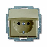 Розетка з кришкою шампань ABB Busch Jaeger Basic55 (20 EUK-93-507)