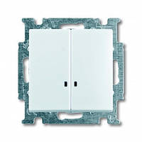 Вимикач 2 кл. з підсвічуванням альпійський белы'ABB Busch Jaeger (2006/5 UCGL-94-507)