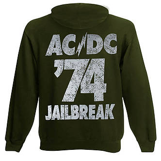 Толстовка на змійці AC/DC Jailbreak оливкова, фото 4