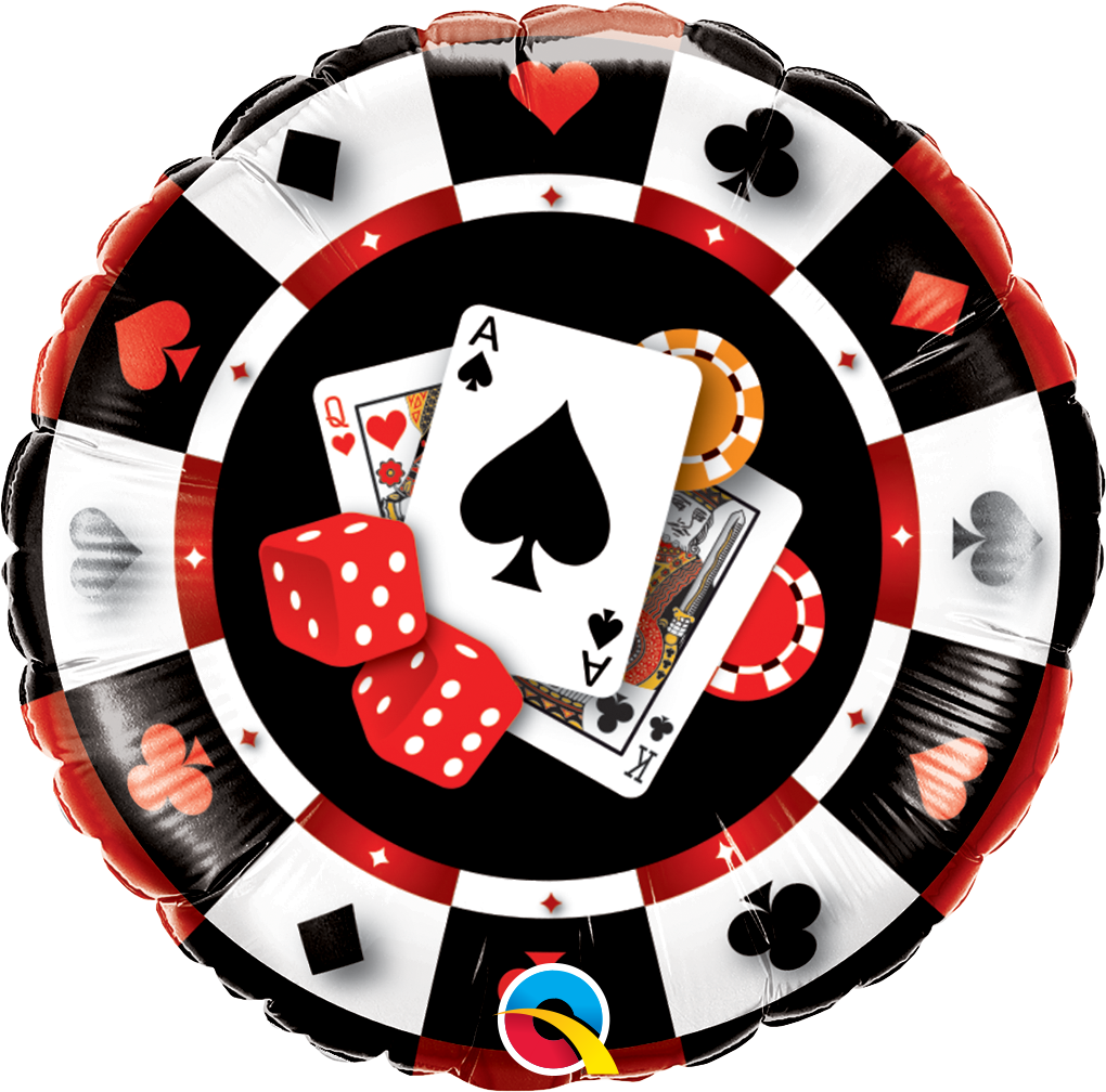 Q 18" Casino $ Pkg. Фольгована куля Казино — В УП