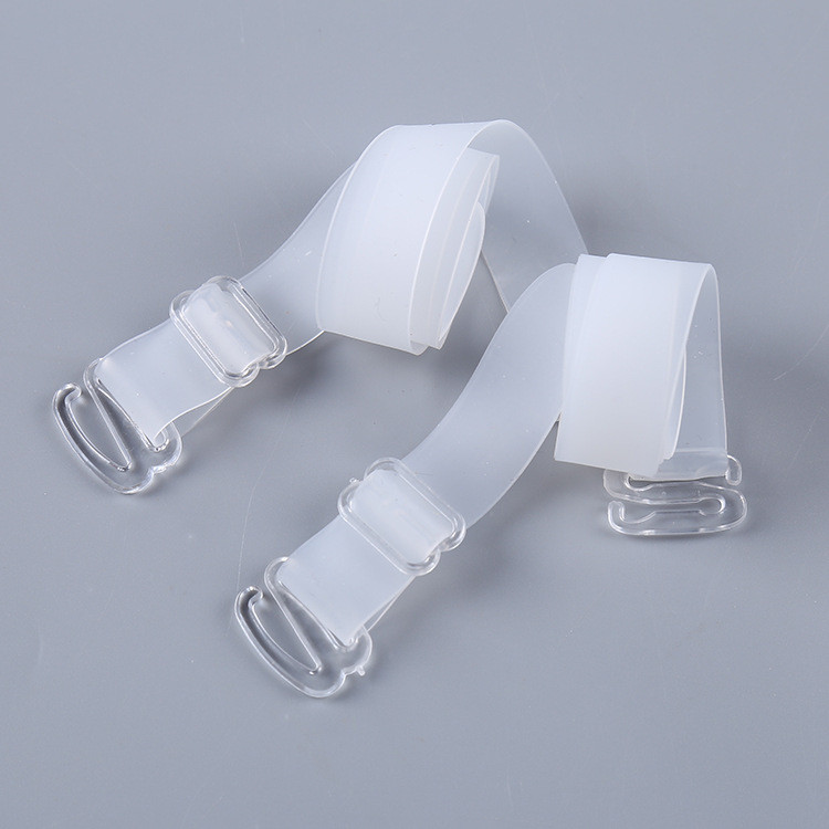 Бретелі силіконові матові білі з пластиковим гачком 1 см — 416-01