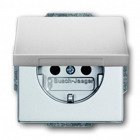 Розетка з заземленням сріблясто-алюмінієвий ABB Busch Jaeger Future (20 EUK-83)