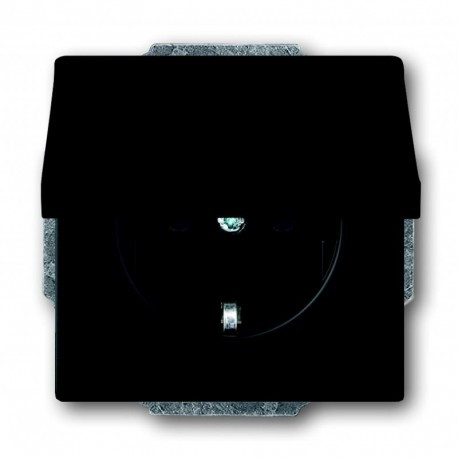 Розетка з заземленням чорний бархатАВВ Busch Jaeger Future (20 EUK-885)