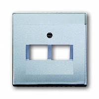 Лицьова Панель 2-ва RJ-45 сріблясто-алюмінієвий ABB Busch Jaeger future linear (1803-02-83)