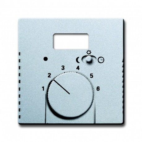 Лицьова Панель терморегулятора з перекл. сріблясто-алюмінієвий ABB Busch Jaeger future linear (1795 TA-83)