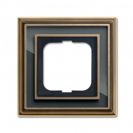 Рамка 1-а ABB Busch Jaeger ДИНАСТІЯ латунь ант./антрац (1721-845-500)