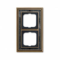 Рамка 2-а ABB Busch Jaeger ДИНАСТІЯ латунь ант/ч. росп. (1722-843-500)