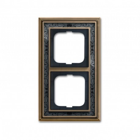 Рамка 2-а ABB Busch Jaeger ДИНАСТІЯ латунь ант/ч. росп. (1722-843-500)