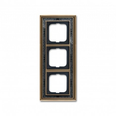 Рамка 3-а ABB Busch Jaeger ДИНАСТІЯ латунь ант/ч. росп. (1723-843-500)