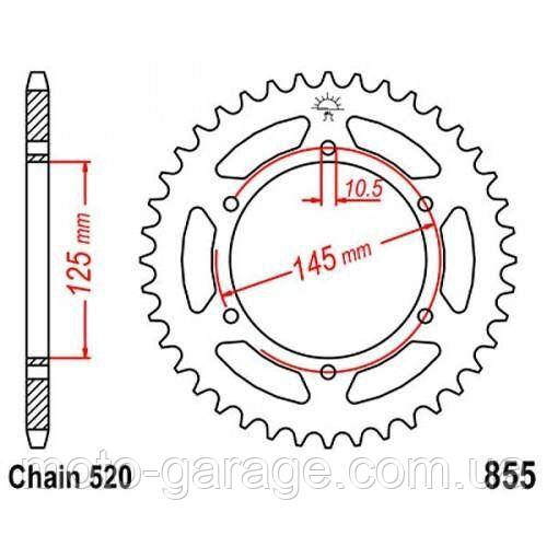 Зірка задня JT Sprockets JTR855.48 YAMAHA XJ Diversion (1994-1997)