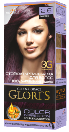 Крем-фарба для волосся Glori's 2.6 Божоле (2 застосування)