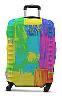 Чехол на чемодан размер L дайвинг с рисунком мазки красок