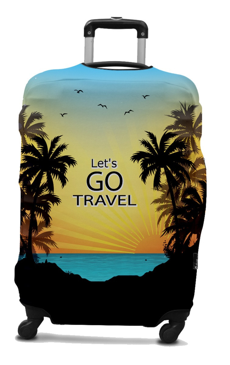 Чохол на валізу дайвінг з малюнком M Let's GO TRAVEL