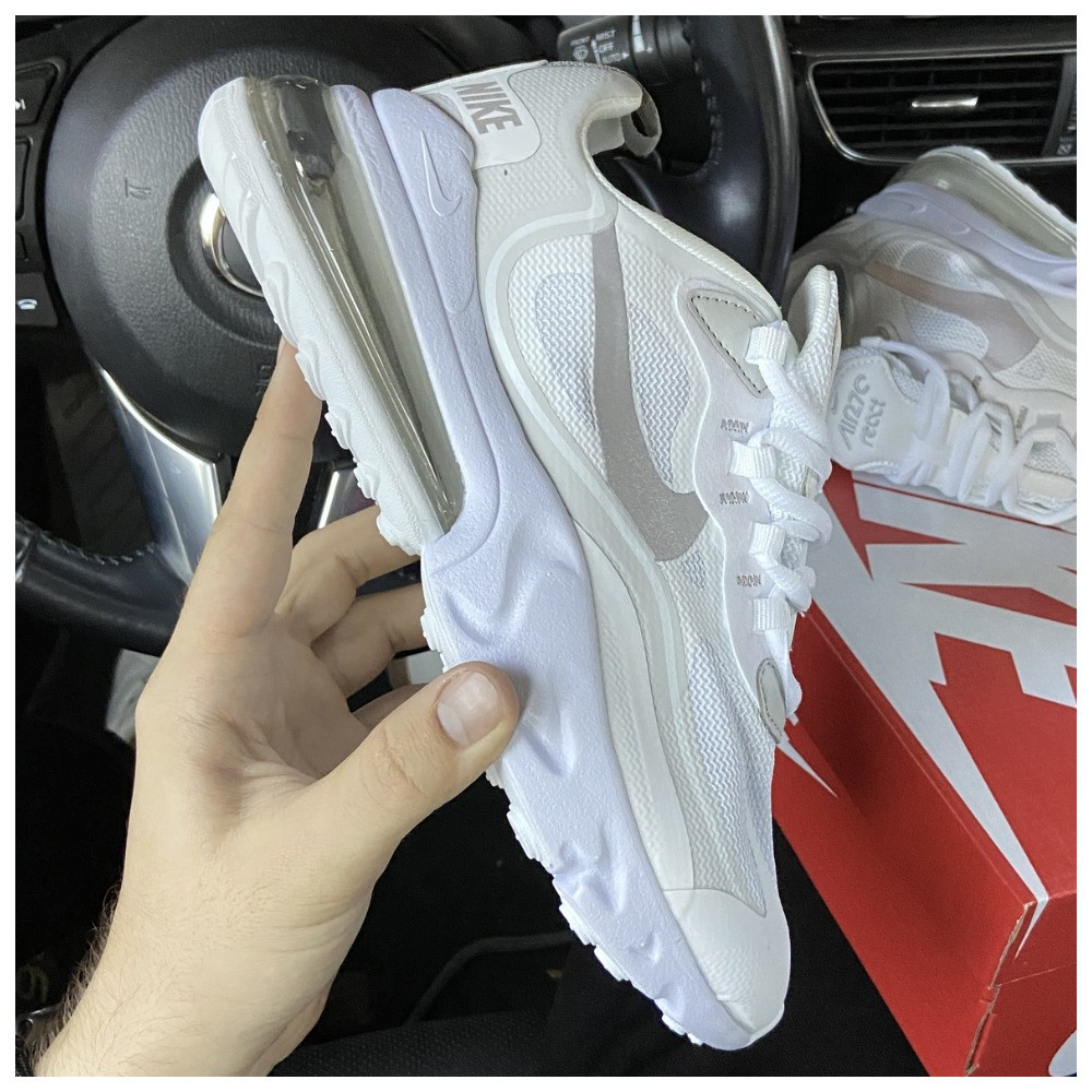 Кросівки Nike Air Max 270 React White Grey, кросівки найк аір макс 270 реактив, кросівки Nike AirMax 270 React, фото 1