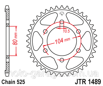 Зірка задня JT Sprockets JTR1489.41, KAWASAKI KLZ, Z, ZR, ZX-10R, ZX-6R, ZX-7R, ZX-7RR, ZX-9R, ZZR 600-1000