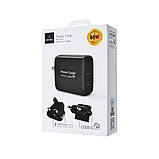 Мережевий зарядний пристрій WIWU PD-005PT PD+QC 60W Power Turbo Black (Type C + USB), фото 6