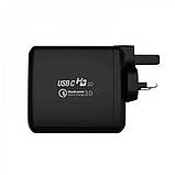 Мережевий зарядний пристрій WIWU PD-005PT PD+QC 60W Power Turbo Black (Type C + USB), фото 5