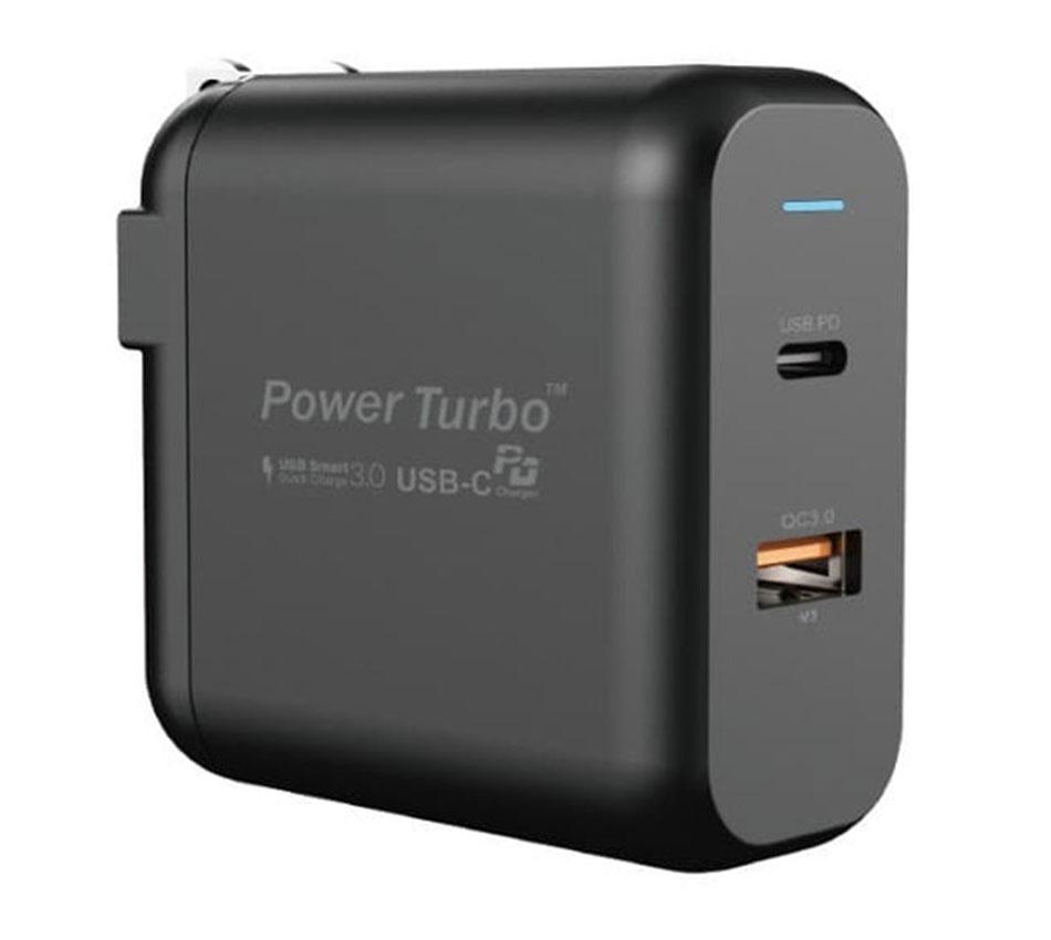 Мережевий зарядний пристрій WIWU PD-005PT PD+QC 60W Power Turbo Black (Type C + USB)
