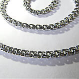 101 Срібний ланцюжок Бісмарк круглий ручного плетіння 925 проби, фото 4