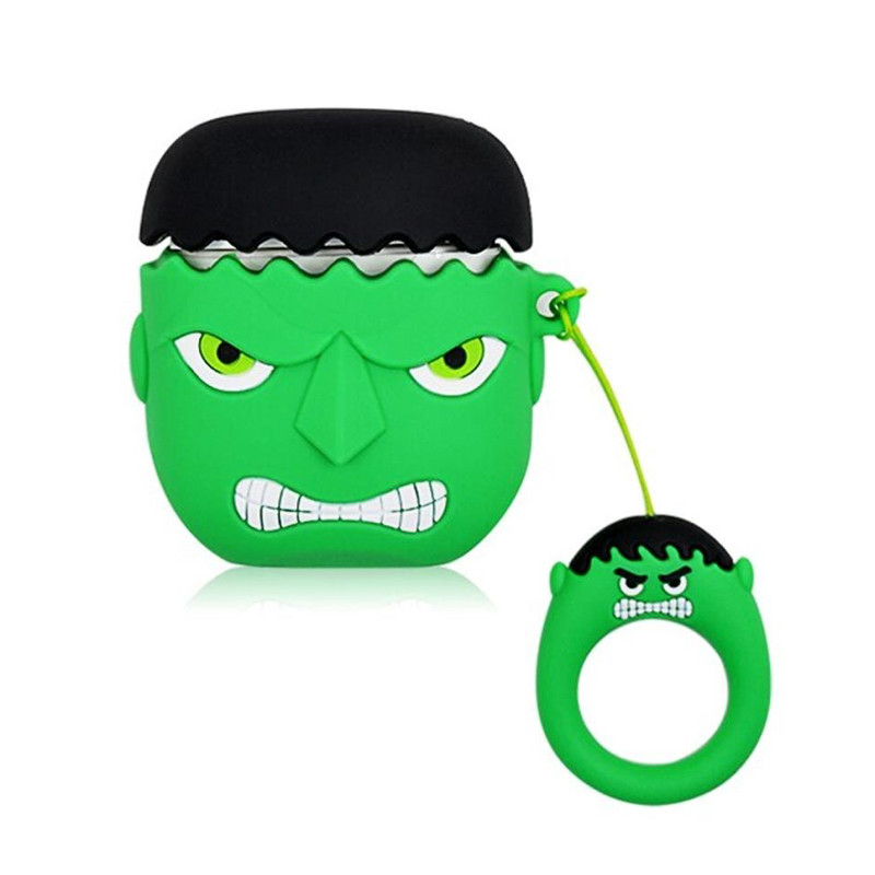 Чохол для навушників AirPods 1/2 Hulk (Халк) чорно-зелений, фото 1